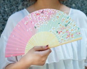 Japanese Fan for Women Silk Japanese Pattern