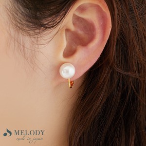 Clip-On Earrings Gold Post Pearl Earrings Jewelry Formal Simple Made in Japan