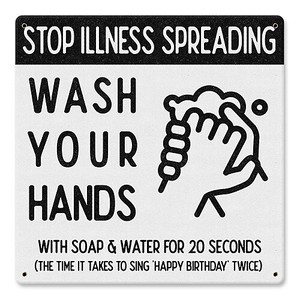 【スティールサイン】【etc.】Stop Illness Wash Hands PT-PTSB-462
