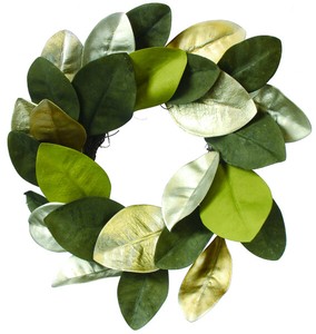 Gold & Green Leaf Wreath ML