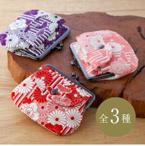 Wallet Gamaguchi Japanese Pattern Made in Japan