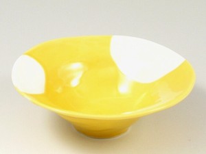 黄釉白抜　小鉢