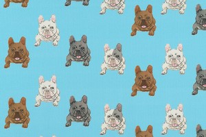 Cotton Fabric French Bulldog Dog