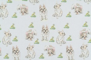 Cotton Fabric French Bulldog Dog