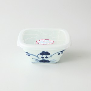 草花紋　角ノンラップ鉢