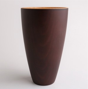 特徴ある木目・シンプルなカタチ【木製おすすめ！】wooden cup/杉の木ロングフリーカップ　ブラウン
