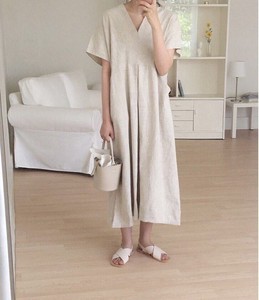 Casual Dress Pocket Cotton Linen One-piece Dress