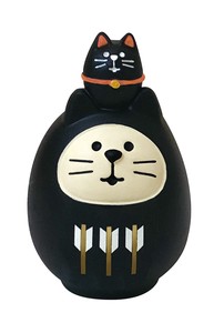 【5月中旬入荷予定】開運カラー猫だるま 黒