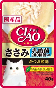 [いなばペットフード] CIAO パウチ 乳酸菌入り ささみ かつお節味 40g IC-302
