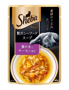 [マース] シーバ アミューズ 贅沢シーフードスープ 蟹かま、サーモン添え 40g