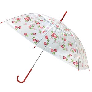 【和雑貨】ビニール傘 　バラ　かさ　赤　黄　ピンク　雨　雨傘　ジャンプかさ　レイングッズ