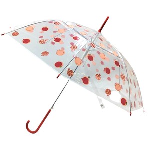 【和雑貨】ビニール傘　かさ 　りんご　赤　ピンク　黄色　ジャンプタイプ　レイングッズ