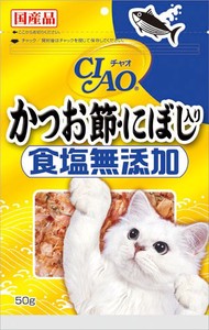 [いなばペットフード] CIAO 食塩無添加 かつお節・にぼし入り 50g CS-17