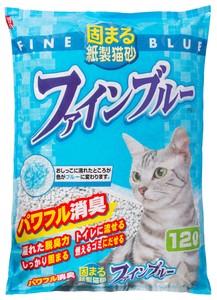 [常陸化工] 固まる紙製猫砂 ファインブルー12L
