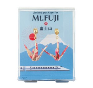 Pierced Earringss Design Origami earring Mount Fuji Sakura Made in Japan