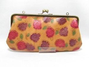 Long Wallet Gamaguchi Floral Pattern Made in Japan