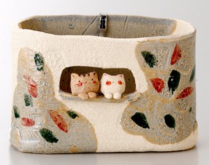 手作り組猫 線香鉢