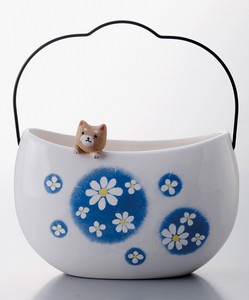 藍花柴犬　線香鉢
