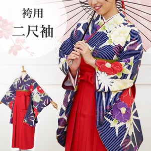Kimono/Yukata single item Red White Kimono Hemp Leaves Retro