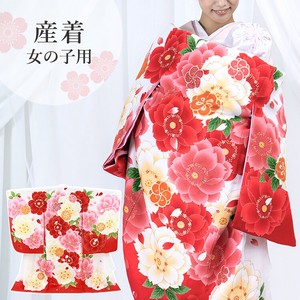 Kids' Japanese Clothing Little Girls Red Flower Pink White Kimono Baby Girl 3-colors