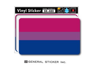 Bisexual バイセクシュアル 両性愛 ステッカー Mサイズ ジェンダーシリーズ LGBTQ フラッグ SK480 2020新作