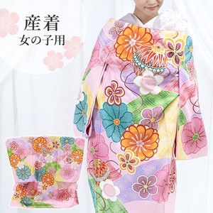 Kids' Japanese Clothing Little Girls Flower Pink Kimono Seigaiha Baby Girl 3-colors