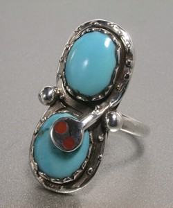 Silver-Based Turquoise/Lapis Lazuli Ring sliver