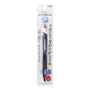 日本製　三菱鉛筆　ジェットストリーム1.0（赤インク）【まとめ買い10点】