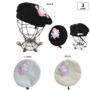 flower刺繍ベルトベレー　帽子