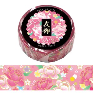 Washi Tape Flower Peony Yuzen Masking Tape Japan Kimono Stationery M Japanese Pattern