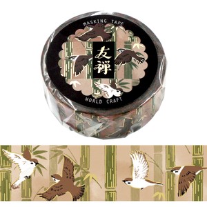 DECOLE Washi Tape Yuzen Masking Tape Japan Sparrows M Japanese Pattern