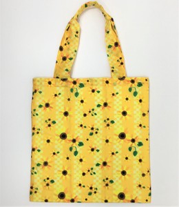 【在庫限り】日本製　エコバッグ　ひまわり　黄色　折りたたみ収納　お買い物袋　可愛い　旅行　トラベル