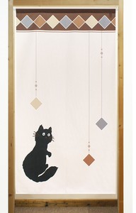 Japanese Noren Curtain Cat Made in Japan