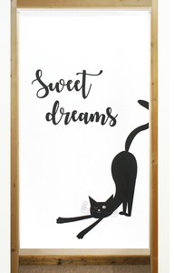 【受注生産のれん】「Sweet_dreams」【日本製】洋風 猫 コスモ 目隠し