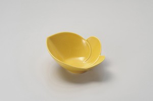 黄交趾かぶ型鉢  【日本製    磁器】