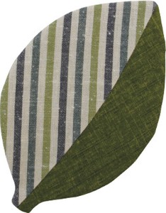 遠州綿紬を使用した定番の木の葉型でリバーシブルなコースター　葉っぱコースター 28番色