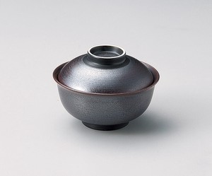 鉄砂反型円菓子碗（大）  【日本製    磁器】