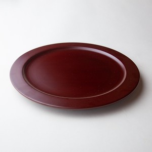 Ancient "Akane" lacquer Dinner Plate (size 9) made of horse chestnut