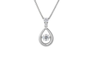 Cubic Zirconia Silver Chain Necklace M