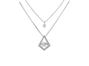 Cubic Zirconia Silver Chain Necklace