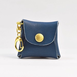 Coin Purse Key Chain Navy Coin Purse Ladies' Men's Made in Japan