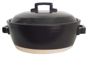 ｾﾗﾐｯｸ加工IH土鍋 ｽﾀｲﾙﾌﾞﾗｯｸ  【空焚き不可 日本製  萬古焼  耐熱陶器(蓋は陶器）】