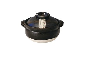 黒玉すだれ 5.5雑炊鍋  【空焚き不可 日本製  萬古焼  耐熱陶器(蓋は陶器）】