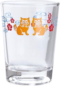 酒杯　えんぎもの  杯（シーサー柄）  【日本製  オシャレ  ガラス】
