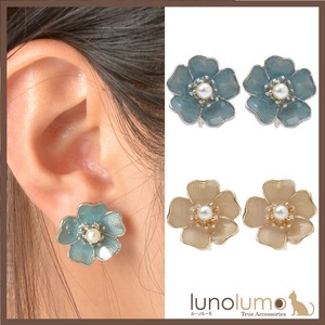 Clip-On Earrings Pearl Earrings Flower Ladies'