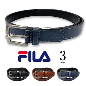 【全3色】FILA フィラ ロゴ型押し レザーベルト ビジネス ベルト幅2.8cm タイト 合成皮革(5fm001)