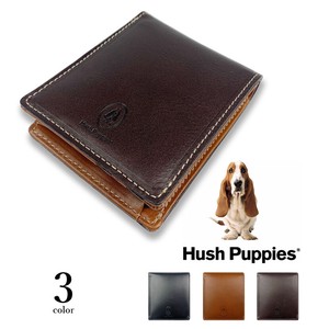 全3色　Hush Puppies ハッシュパピー リアルレザー バイカラー 二つ折り財布 ウォレット 本革(hp0345)