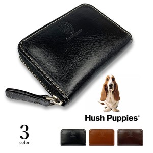 全3色 Hush Puppies ハッシュパピー 本革 バイカラー ラウンドファスナー コインケース 小銭入れ(hp0342)