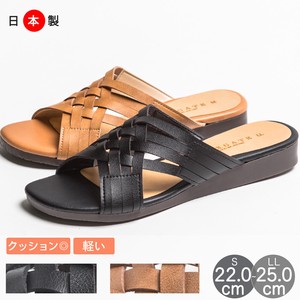 【即納】日本製 クロス編みベルト ローヒール サンダル / 靴 レディースシューズ 婦人靴