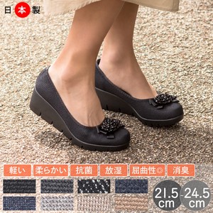 【即納】厚底ソールの高機能ビジュー パンプス 日本製 / 靴 レディースシューズ 婦人靴